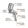 13060 - Pistola p/pintar gravedad LVMP vaso aluminio, 2 mm, Truper