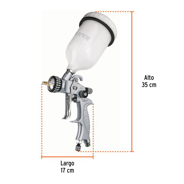 14031 - Pistola p/pintar gravedad HVLP vaso plástico, 1.4 mm, Expert