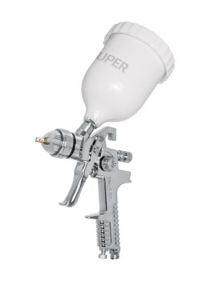 12129 - Pistola p/pintar gravedad HVLP vaso plástico, 1.7 mm, Truper