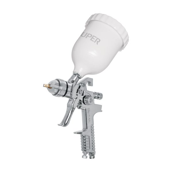 12129 - Pistola p/pintar gravedad HVLP vaso plástico, 1.7 mm, Truper