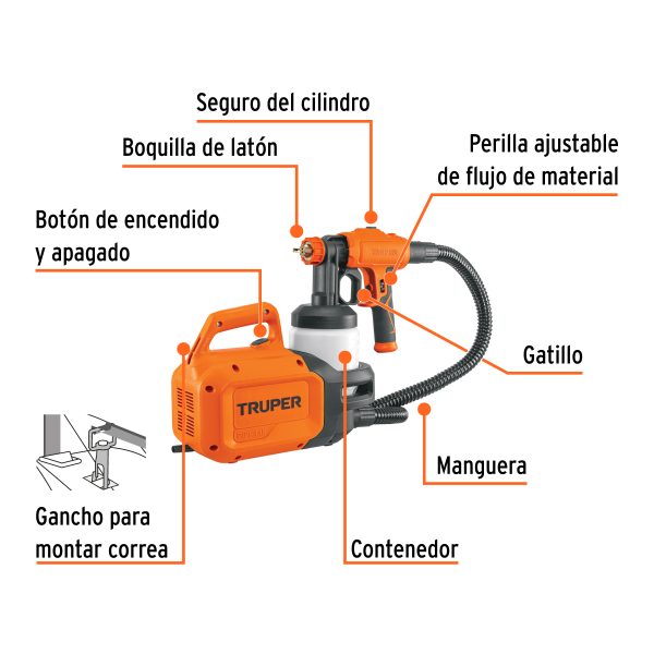 15383 - Pistola para pintar eléctrica de 600 W, Truper