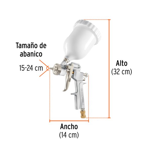 103928 - Pistola p/pintar híbrida vaso plástico,1.5mm, TRUPER