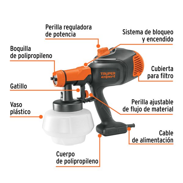 103690 - Pistola eléctrica para pintar de 700W, Truper Expert