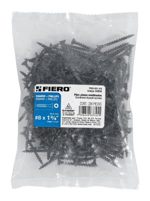 44894 - Bolsa con 200 pijas #8 x 1-3/4' combinadas (cuadro+Phillips)
