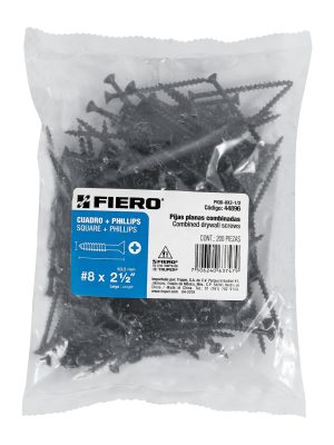 44896 - Bolsa con 200 pijas #8 x 2-1/2' combinadas (cuadro+Phillips)
