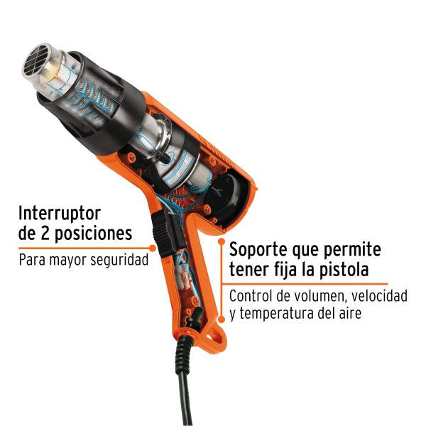 17279 - Pistola de calor 1500W, TRUPER PRO