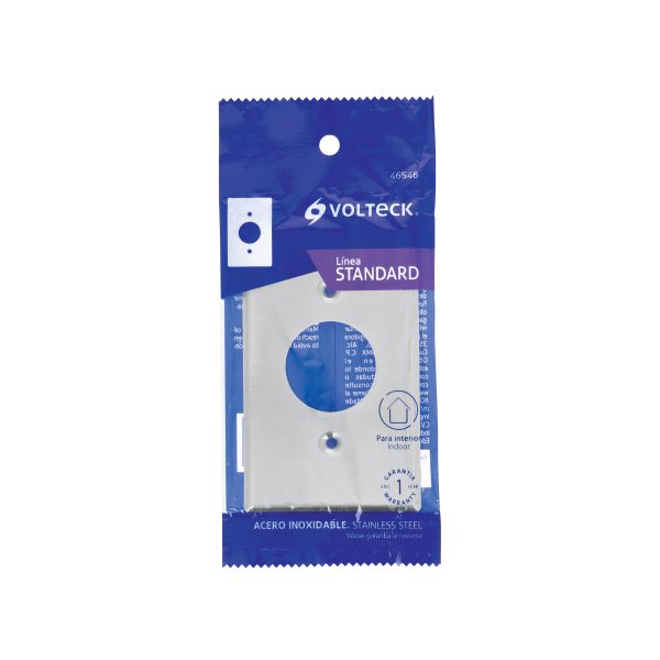 46546 - Placa de Acero Inoxidable para contacto sencillo, Standard