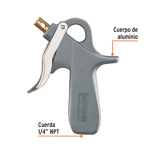 10645 - Pistola de aluminio para sopletear, 5 boquillas, TRUPER