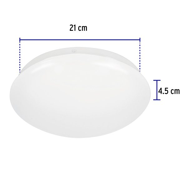 47374 - Luminario LED 8W plafón decorativo liso, luz de día, BASIC