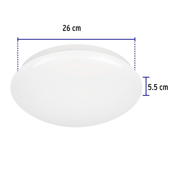 47375 - Luminario LED 15W plafón decorativo liso, luz de día, BASIC