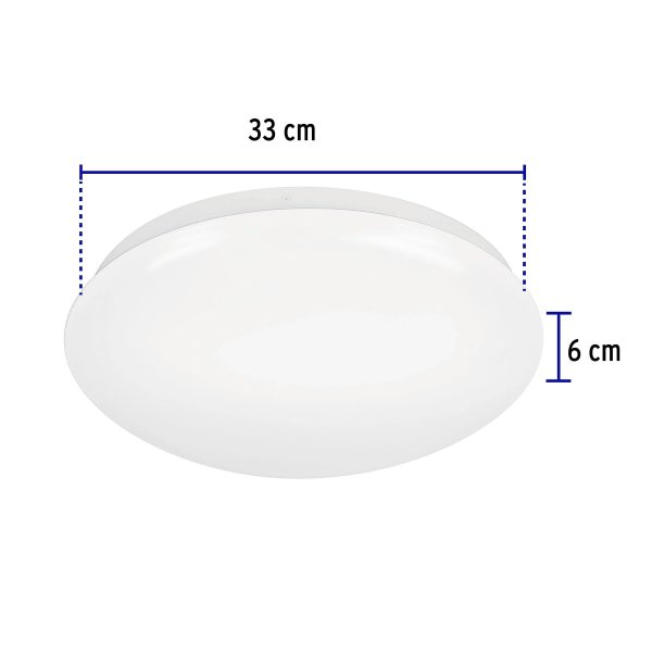 47376 - Luminario LED 18W plafón decorativo liso, luz de día, BASIC