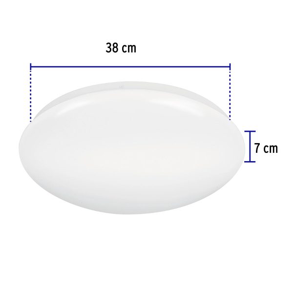 47377 - Luminario LED 22W plafón decorativo liso, luz de día, BASIC