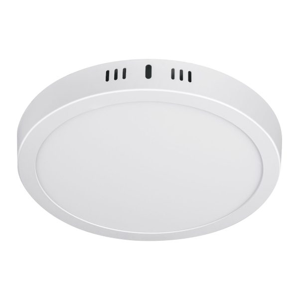 48258 - Luminario LED tipo plafón 18 W, redondo, luz cálida, blanco