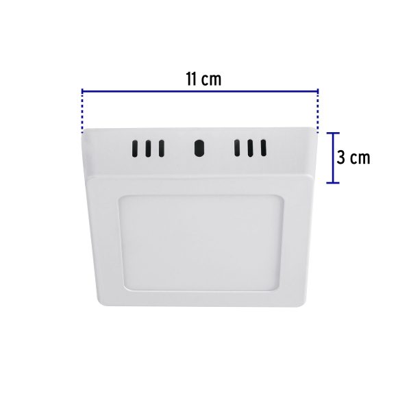 47442 - Luminario LED tipo plafón 6 W, cuadrado, luz de día, blanco