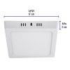 47443 - Luminario LED tipo plafón 12 W, cuadrado, luz de día, blanco