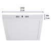 47444 - Luminario LED tipo plafón 18 W, cuadrado, luz de día, blanco