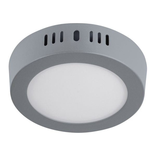 47346 - Luminario LED tipo plafón 6 W, redondo, luz de día, gris