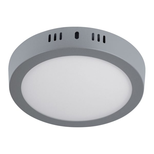 47347 - Luminario LED tipo plafón 12 W, redondo, luz de día, gris