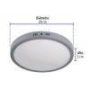 47349 - Luminario LED tipo plafón 24 W, redondo, luz de día, gris