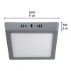 47447 - Luminario LED tipo plafón 12 W, cuadrado, luz de día, gris