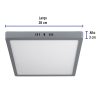 47449 - Luminario LED tipo plafón 24 W, cuadrado, luz de día, gris