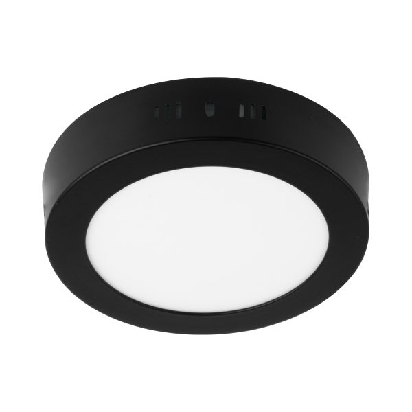 47395 - Luminario LED tipo plafón 6 W, redondo, luz de día, negro