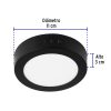 47395 - Luminario LED tipo plafón 6 W, redondo, luz de día, negro
