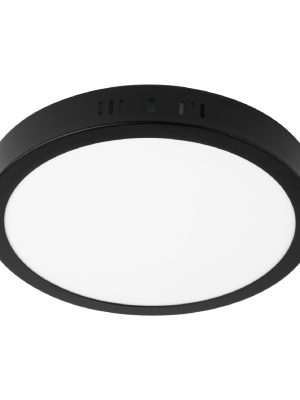 47397 - Luminario LED tipo plafón 18 W, redondo, luz de día, negro