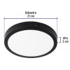 47397 - Luminario LED tipo plafón 18 W, redondo, luz de día, negro