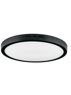 47398 - Luminario LED tipo plafón 24 W, redondo, luz de día, negro