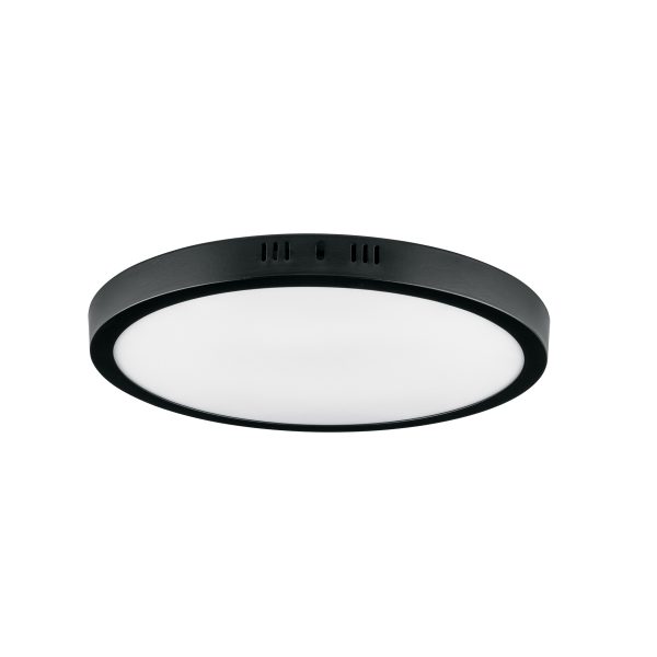 47398 - Luminario LED tipo plafón 24 W, redondo, luz de día, negro