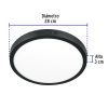 47398 - Luminario LED tipo plafón 24 W, redondo, luz de día, negro