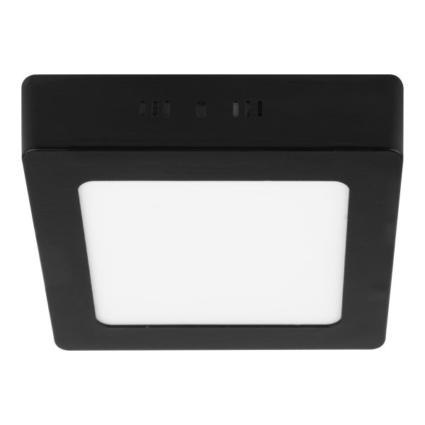 47415 - Luminario LED tipo plafón 6 W, cuadrado, luz de día, negro