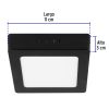 47415 - Luminario LED tipo plafón 6 W, cuadrado, luz de día, negro