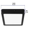 47416 - Luminario LED tipo plafón 12 W, cuadrado, luz de día, negro