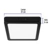 47417 - Luminario LED tipo plafón 18 W, cuadrado, luz de día, negro