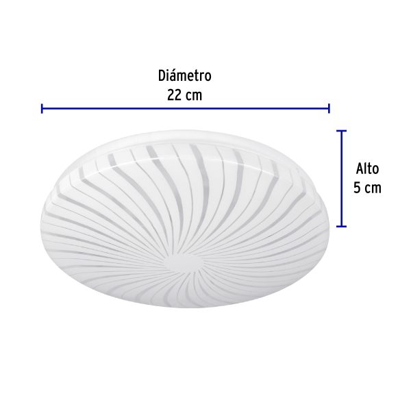 48208 - Luminario LED 8W plafón decorativo espiral luz cálida, BASIC