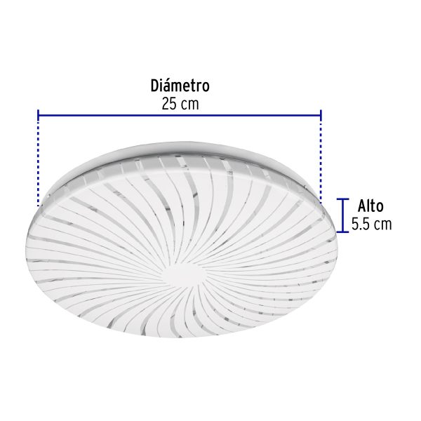 46016 - Luminario LED 15W plafón decorativo espiral luz de día,BASIC