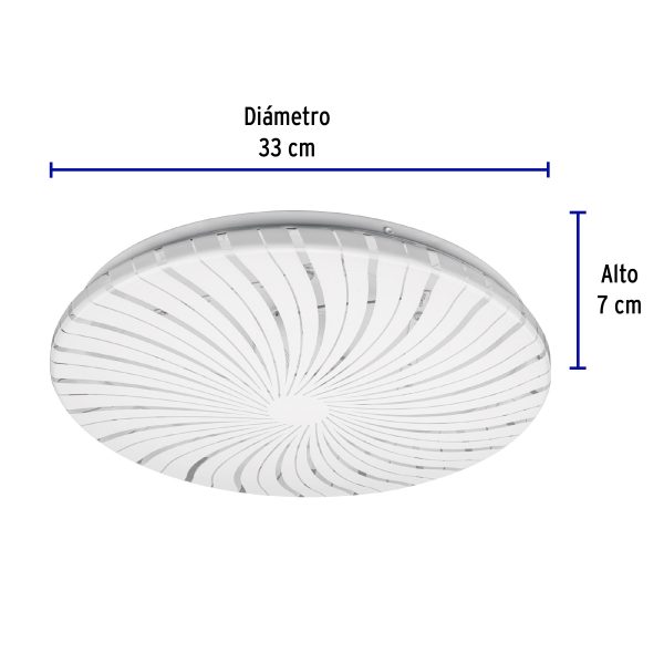 48210 - Luminario LED 18W plafón decorativo espiral luz cálida,BASIC