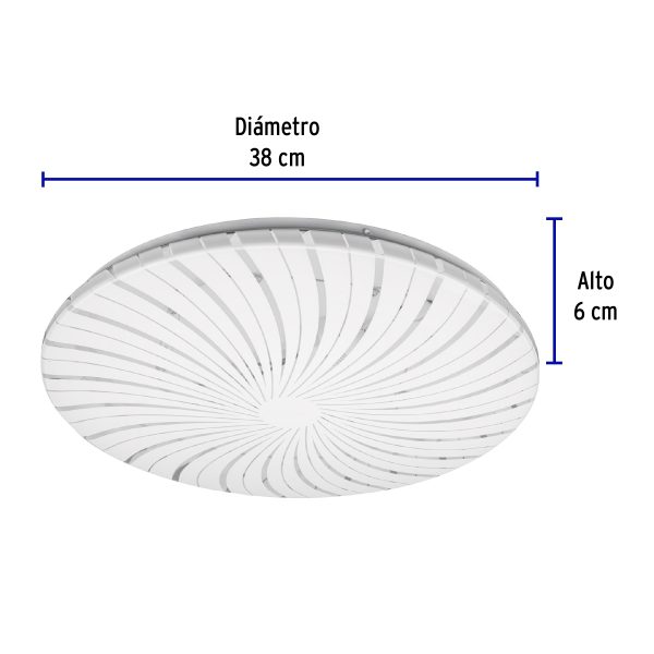 48211 - Luminario LED 22W plafón decorativo espiral luz cálida,BASIC