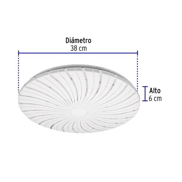 46018 - Luminario LED 22W plafón decorativo espiral luz de día,BASIC