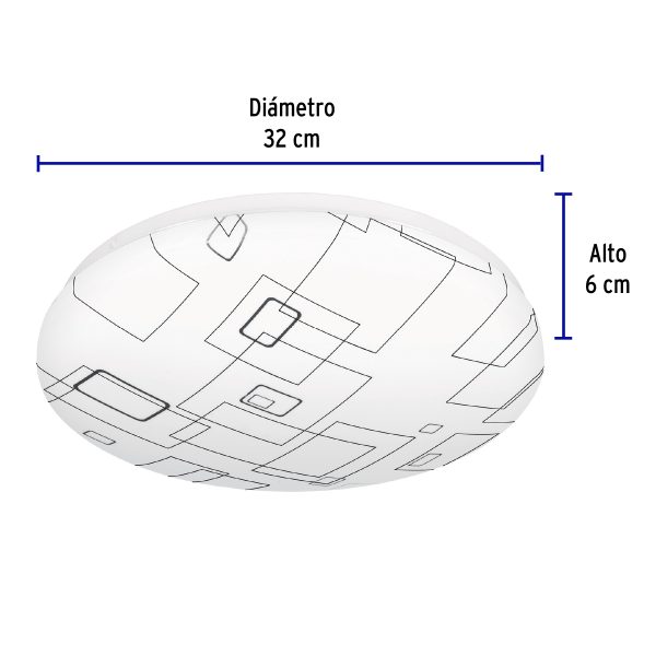 43178 - Luminario LED 18W plafón decorativo cuadros luz de día,BASIC