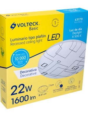 43179 - Luminario LED 22W plafón decorativo cuadros luz de día,BASIC
