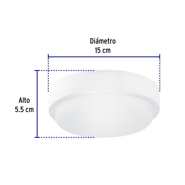 46261 - Plafón decorativo de LED 10 W redondo para baño, Volteck