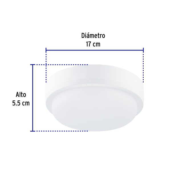 46262 - Plafón decorativo de LED 15 W redondo para baño, Volteck
