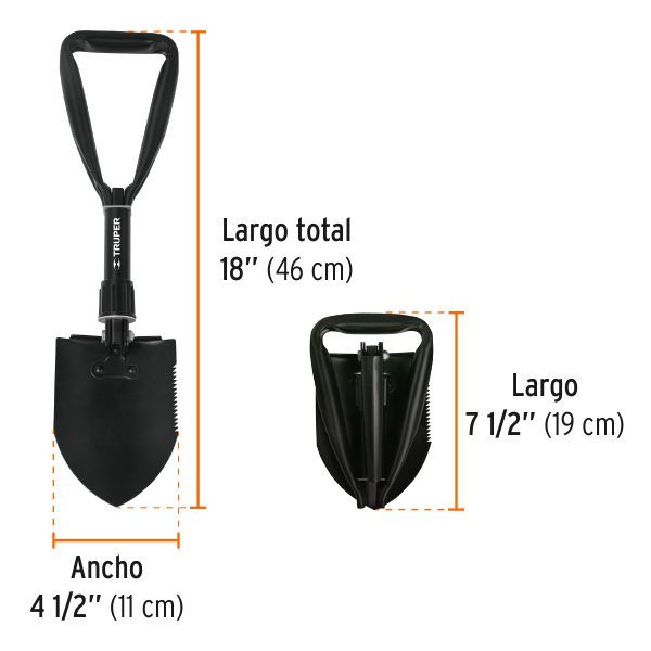 16018 - Pala plegable de 18', Truper