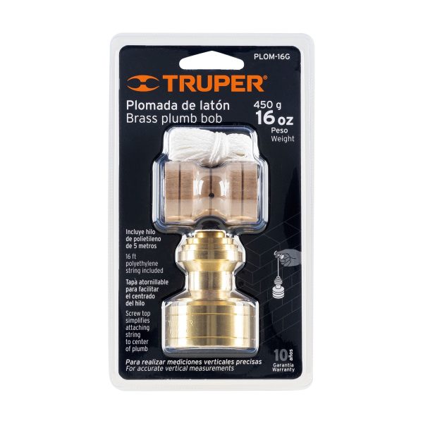11822 - Plomada de latón 16 oz tipo Guatemala, Truper