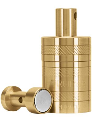 17067 - Plomada de latón 12 oz con centro y guía magnética, Truper