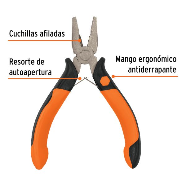 17371 - Mini pinza para electricista 5' mango Comfort Grip, Truper