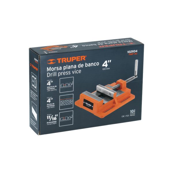 102934 - Prensa morsa plana, apertura 4' (100 mm), Truper